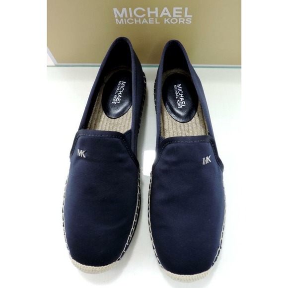 Michael Kors Hastings Slip On Espadrille Flat Admiral Navy Canvas - Picture 7 of 8